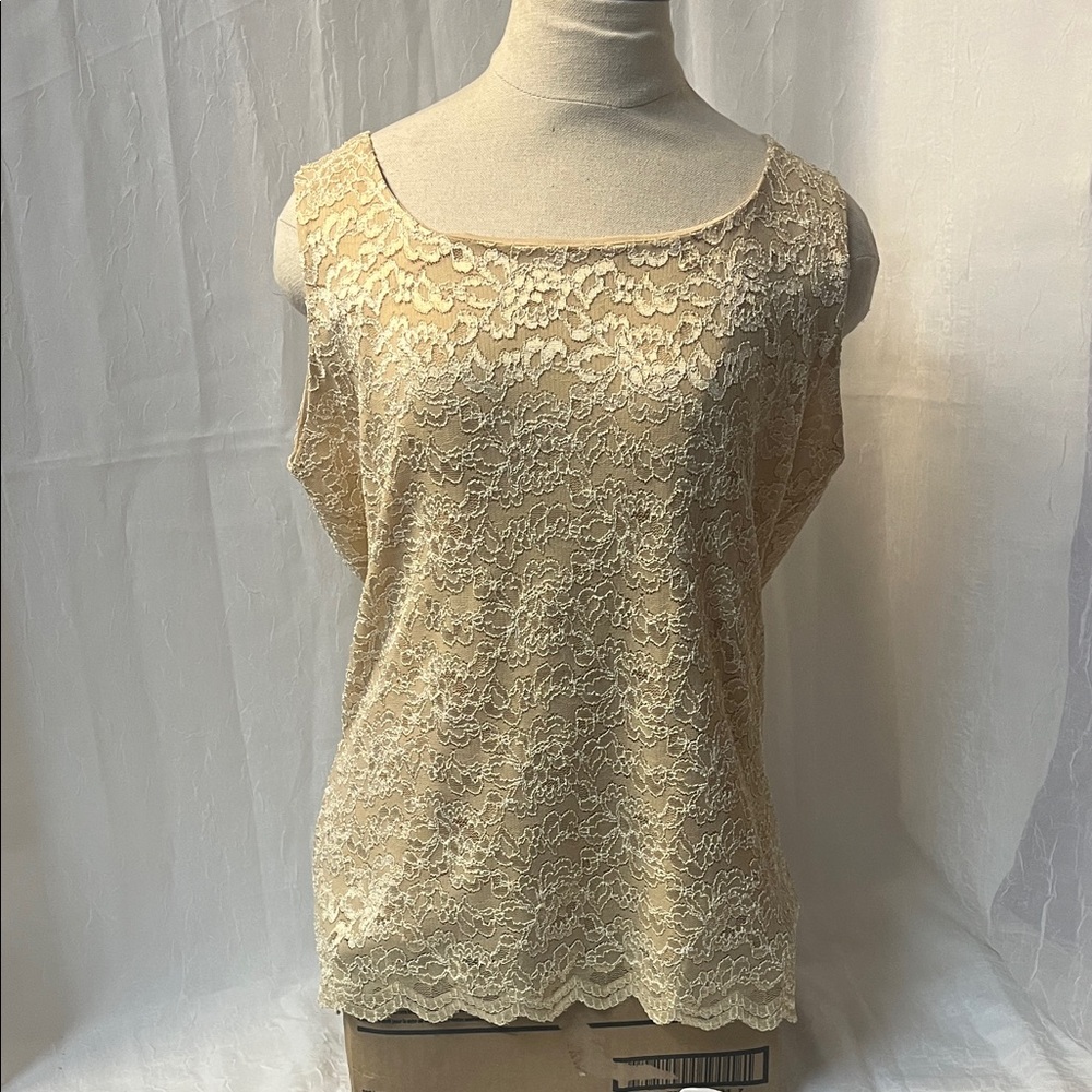 Coldwater Creek Beige Lace Blouse